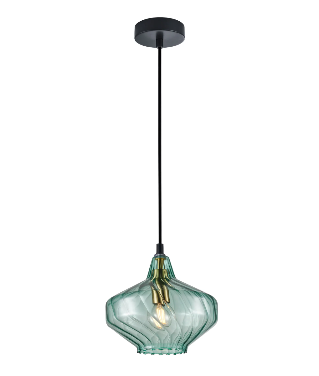 CAMPANA: Interior Wine Glass Shape Ribbed Pendant Lights Green CAMPANA4