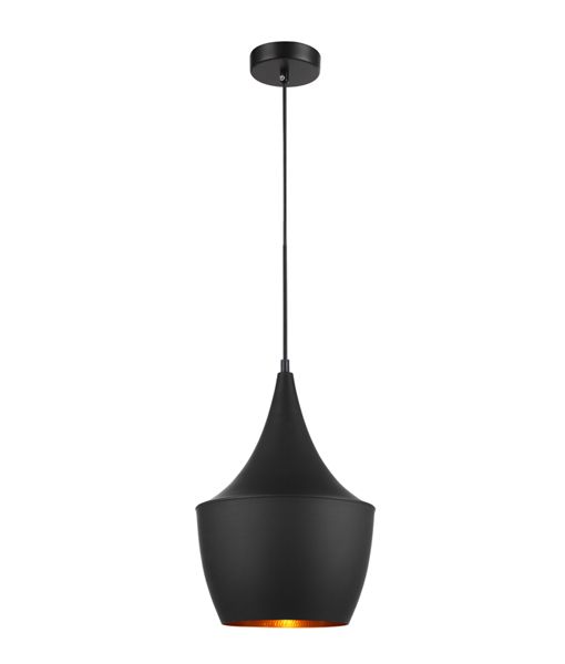 PENDANT ES 40W BLK ANGLED BELL CAVIAR5 Cla Lighting