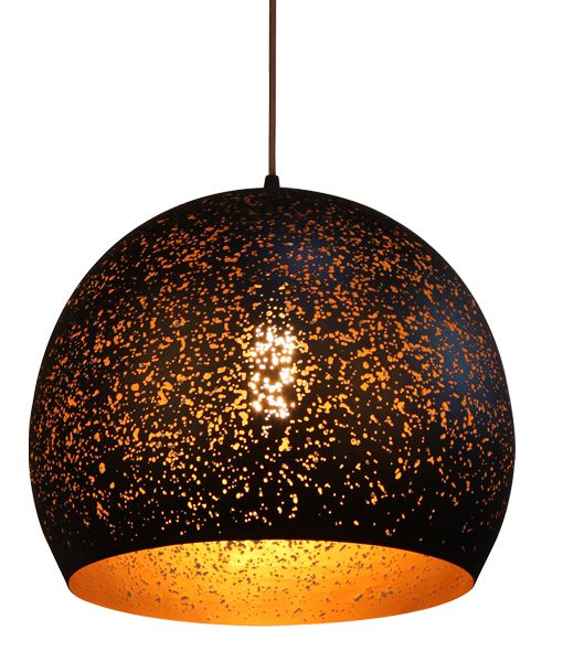 PENDANT ES 40W BLK Dome with Gold Interior CELESTE2 Cla Lighting