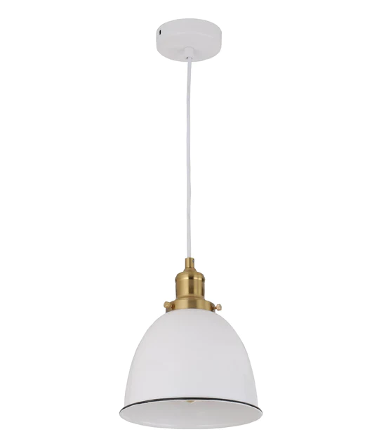 CEREMA: Interior White with Antique Brass & Black Highlight Ellipse Pendant Light- CEREMA1