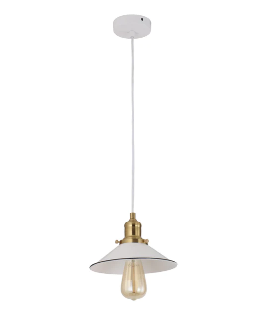 CEREMA: Interior White with Antique Brass & Black Highlight Coolie Pendant Light- CEREMA4