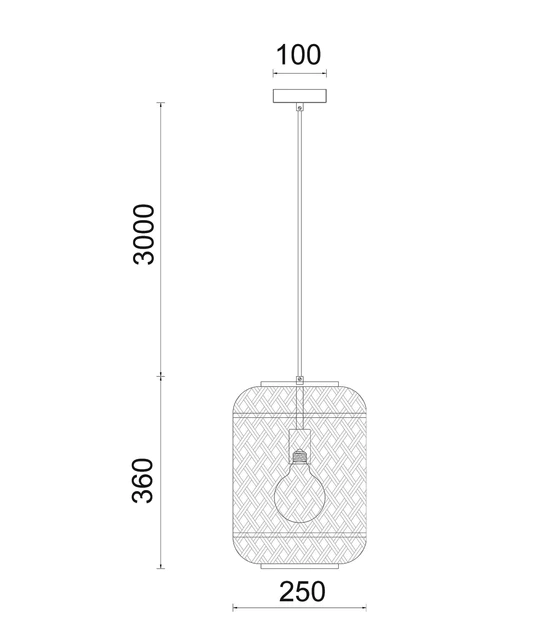 CESTA Cylinder Brown/Natural Bamboo Cage Pendant Light-CESTA1