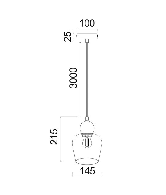 CHAMPAN Smokey Black Glass Ellipse Pendant Lights-CHAMPAN2