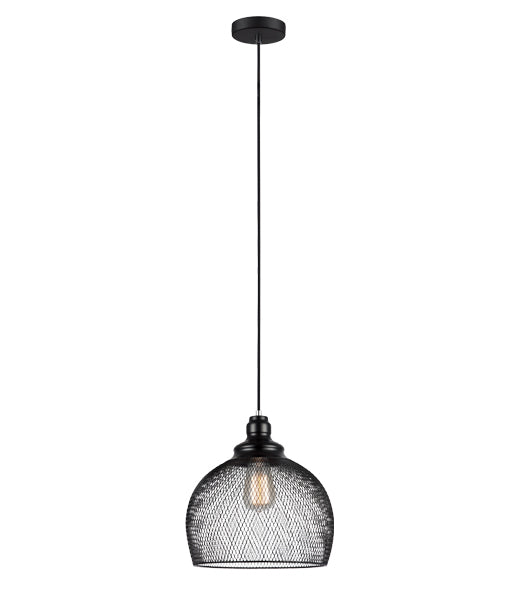 PENDANT ES 72W BLK LGE MESH WINE GLASS CHEVEUX4 Cla Lighting