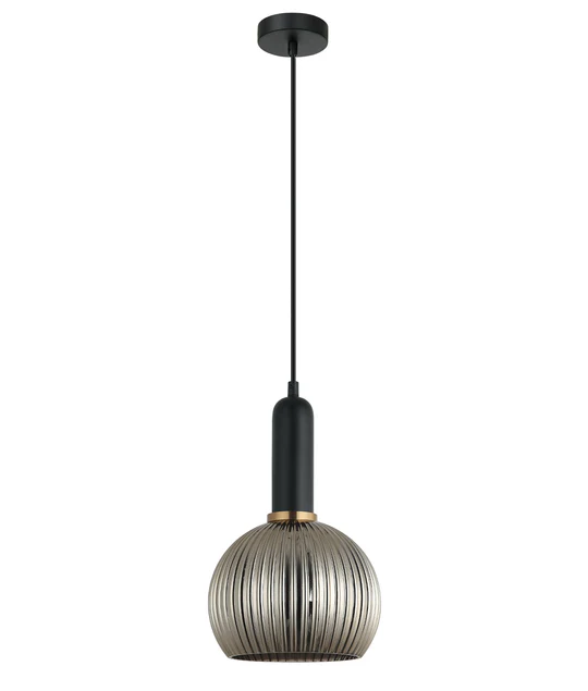 VINTAJ Chrome Wine Glass Shape Ribbed Glass Pendant Lights VINTAJ5