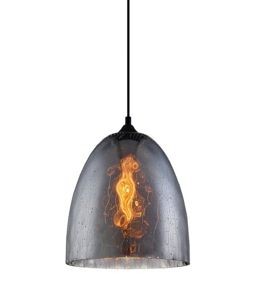 PENDANT ES 72W Smoke BLK Glass ELLIPSE with raindrop effect CHUVA3 Cla Lighting