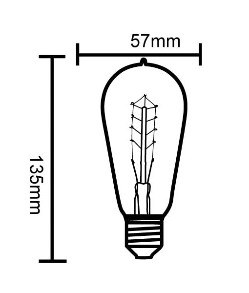 CARBON GLOBE BC ST57 25W  CLACFC25BC