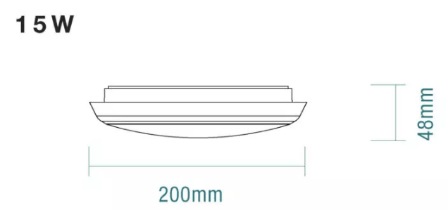 Conrad 200mm LED Oyster Light 15w Tricolour White - MLCO34515WD