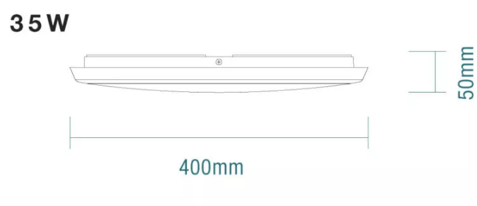 Conrad 400mm LED Oyster Light 35w Tricolour White - MLCO34535WD
