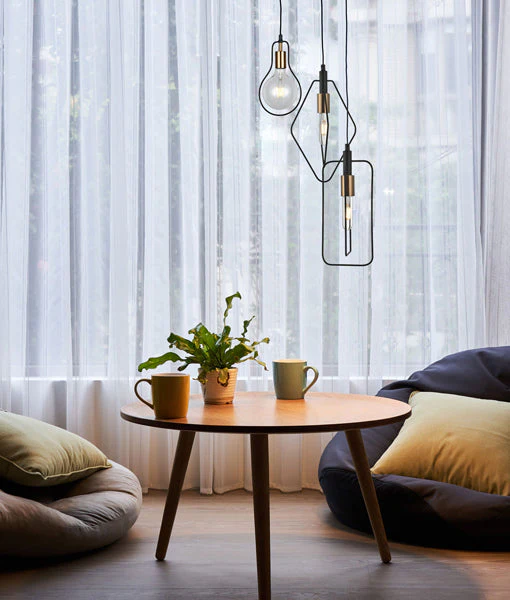 CONTOUR Black Wire Diamond Shape Pendant Light- CONTOUR3