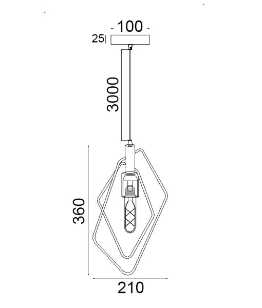 CONTOUR Black Wire Diamond Shape Pendant Light- CONTOUR3
