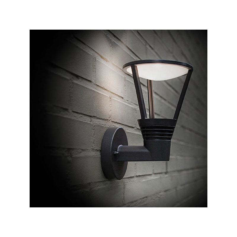 Santana 8W LED Exterior Wall light Lantern Black / Cool White - CED7150
