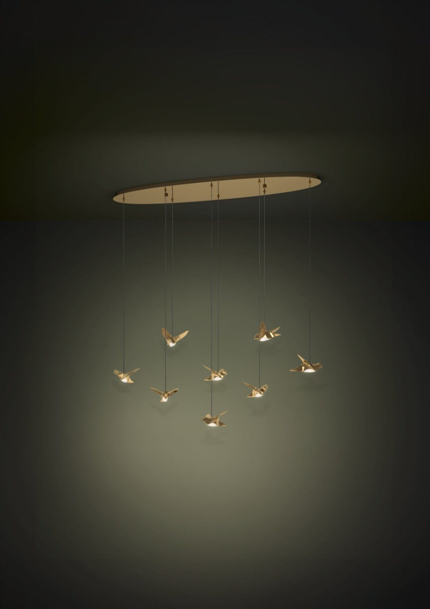 PARATEBUENO PENDANT LIGHT 8X3W LED 3000K BRASS ROUND 390397