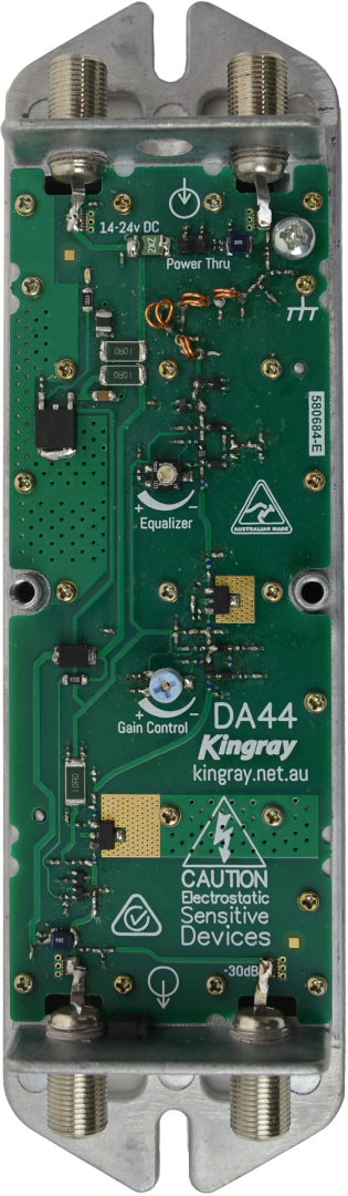 Kingray DA44 44dB Distribution Amplifier, Single RF Input, 174~694 MHz