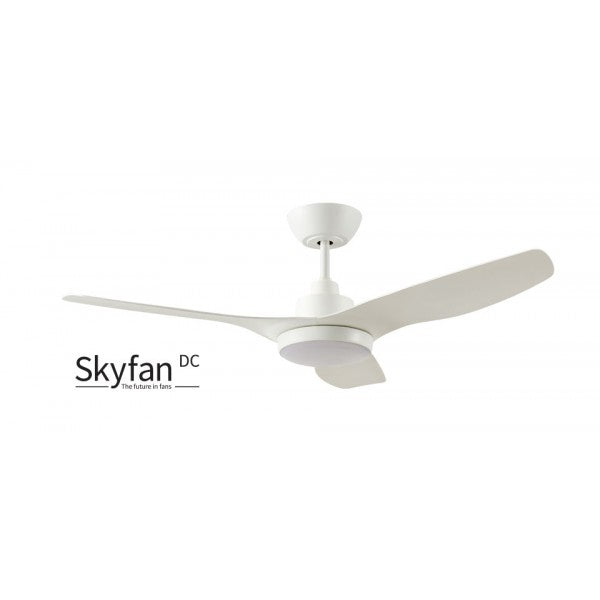 DC3 - 48"/1200mm Plastic Composite 3 Blade DC Ceiling Fan with Remote Control and 20W LED Tri CCT Light - White - Indoor/Covered Outdoor  - DC31203WH-L