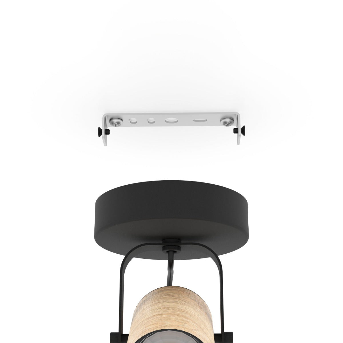CAYUCA SPOT 1X5W GU10 LED 4000K BLACK WITH WOOD 900436N