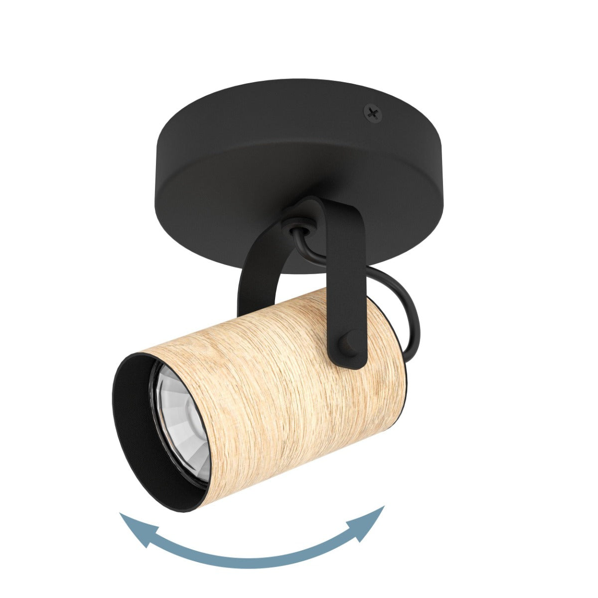 CAYUCA SPOT 1X5W GU10 LED 4000K BLACK WITH WOOD 900436N