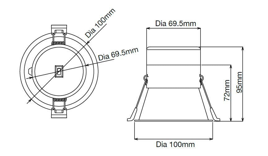 Class II White 10W Tricolour LED Downlight - TLCD34510WD
