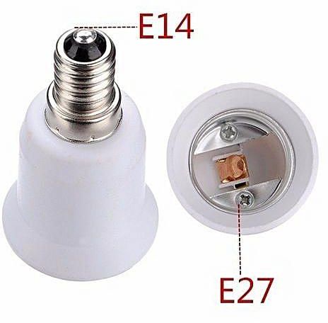 LAMP HOLDER ADAPTER FROM E14 PLUG TO E27 SOCKET - ELE-E14-E27WH