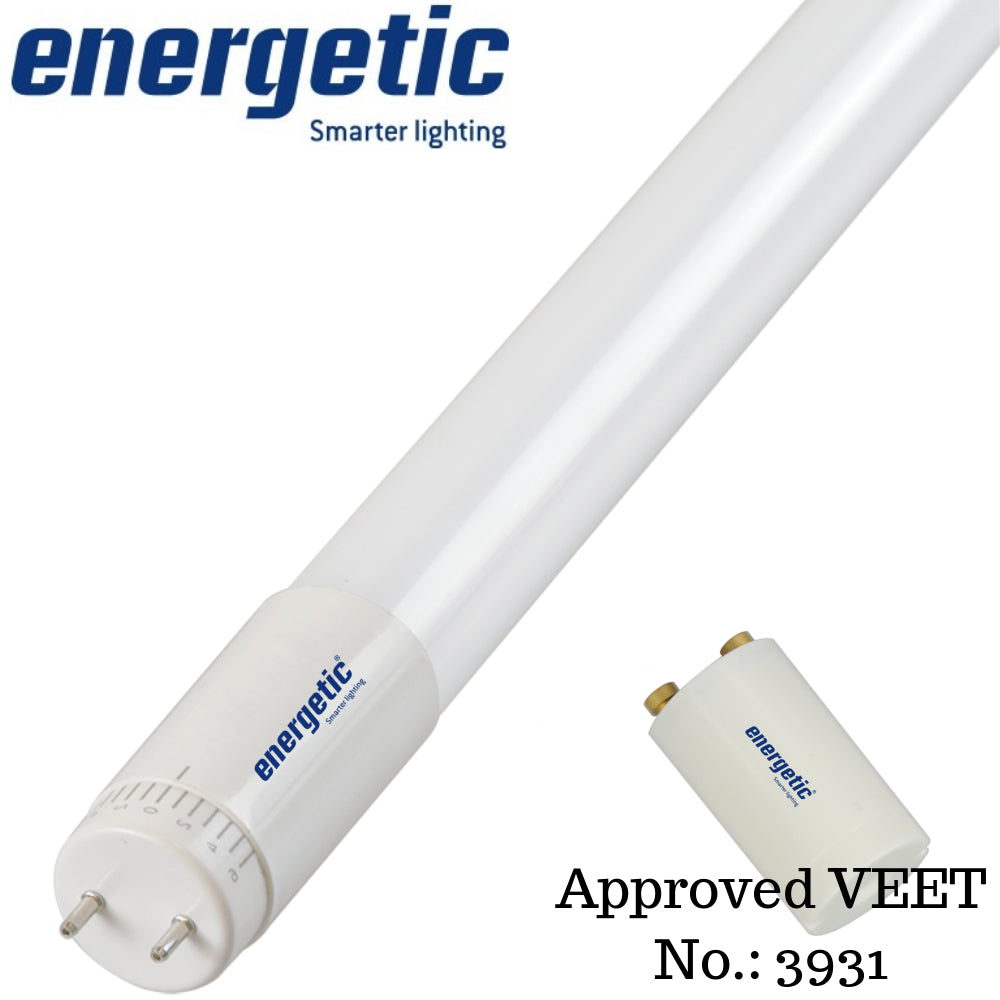 Energetic Lighting 152003 T8 1.2m 18W (1600lm) LED Tube 4000K Neutral White
