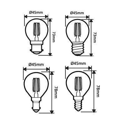Fancy Round Filament LED Globe Dimmable 4w E27 (2700k) CLA Lighting - CF32DIM