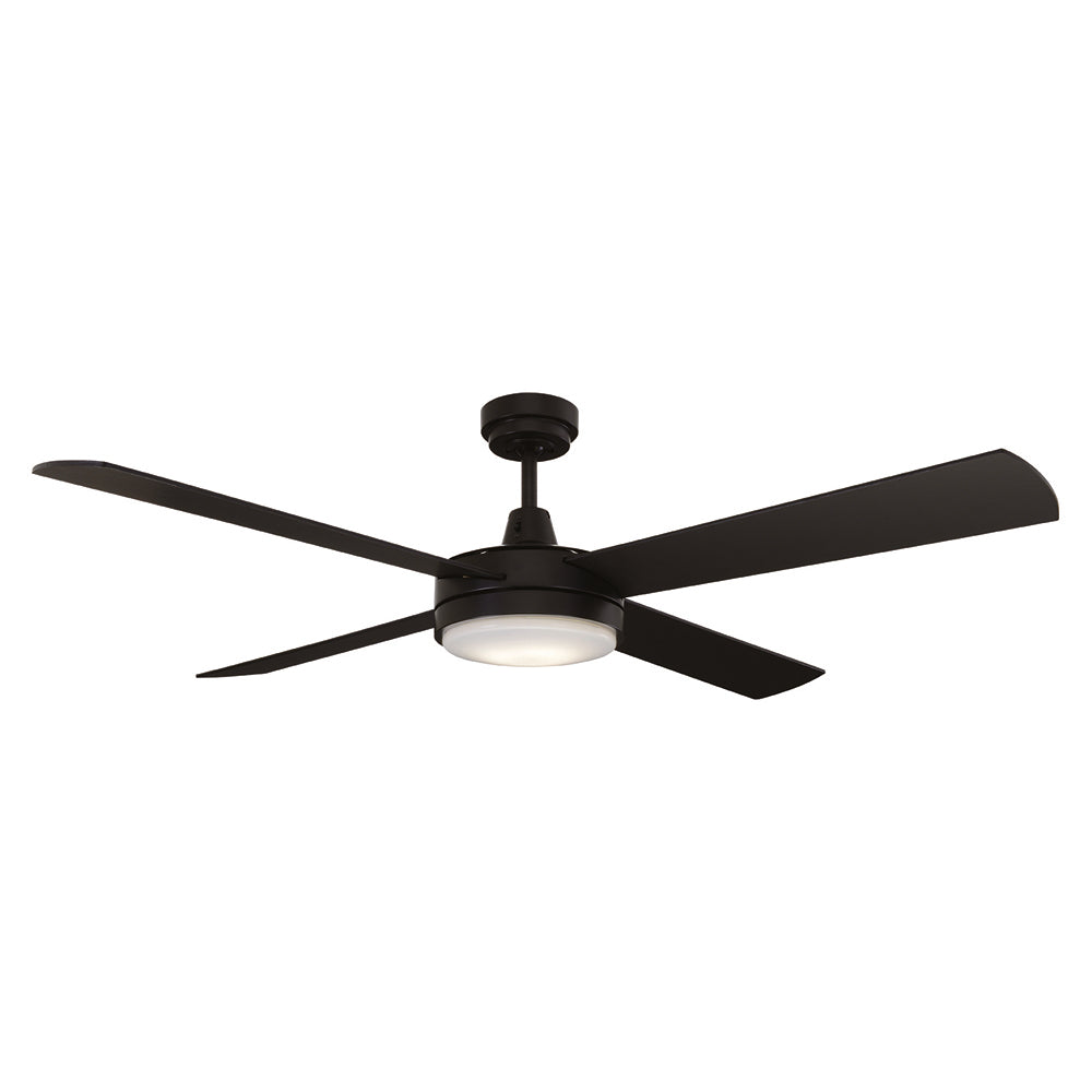 Luna 1300 Ceiling Fan with LED Light Black (FC557134BK) Mercator Lighting