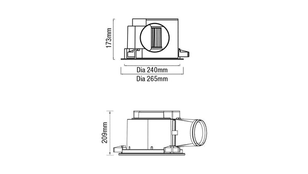 Flow Square 250mm Exhaust Fan White - MXFFS25W