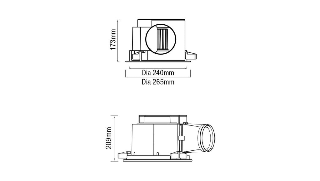 Flow Square 250mm Exhaust Fan White - MXFFS25W