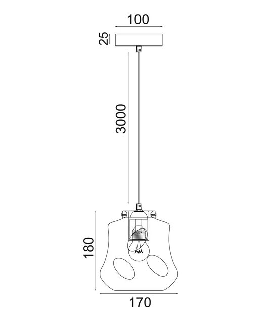FOSSETTE Dimpled Smoked Mirror Effect Angled Bell Glass Pendant Light FOSSETTE1