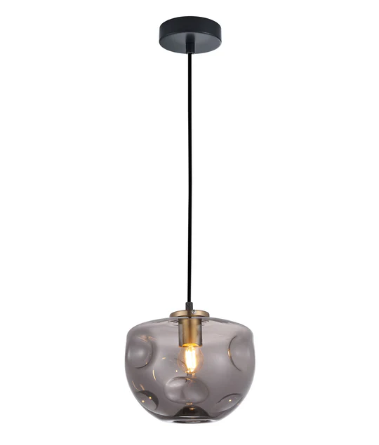 FOSSETTE Dimpled Smoked Mirror Effect Glass Pendant Light FOSSETTE3