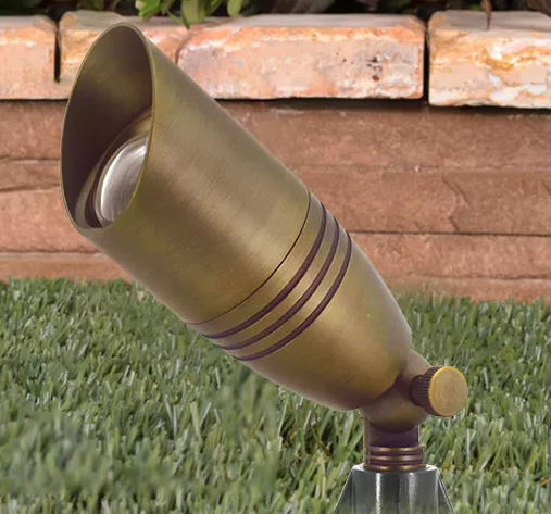 Fremantle 12v MR16 Spotlight Outdoor Brass IP65 Waterproof LED Spike Light Antique Design For Garden Landscaping