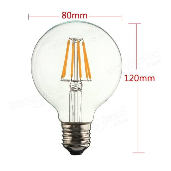 E27 G80 6W LED Bulb Vintage COB Candle Light Lamp Dimmable