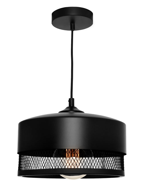 Galahad 1lt Pendant Medium Black GALA1PMED Cougar Lighting