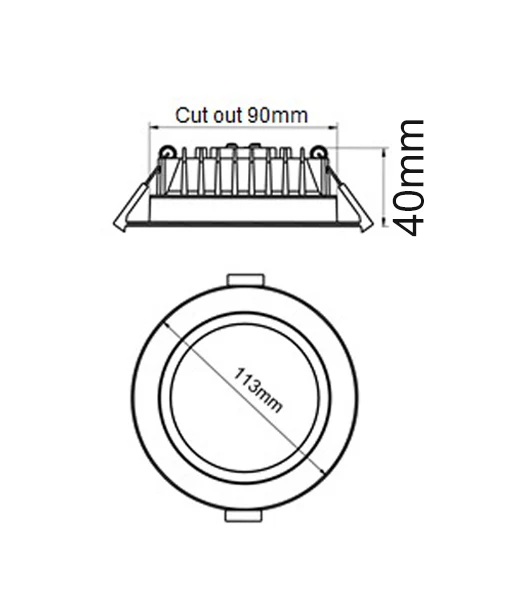 GALTRI: LED Dimmable Tri-CCT Fixed White Recessed Downlights GALTRI01A