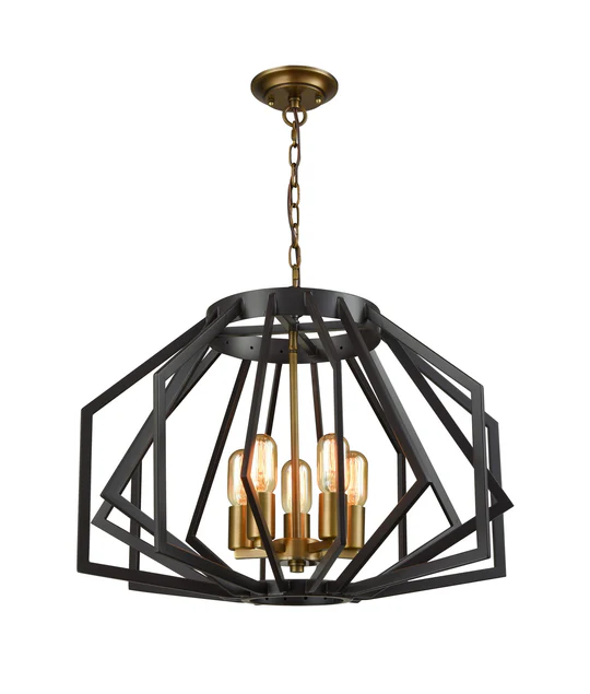GAMBA Industrial Rustic Wide Angular Cage Pendant Lights GAMBA1