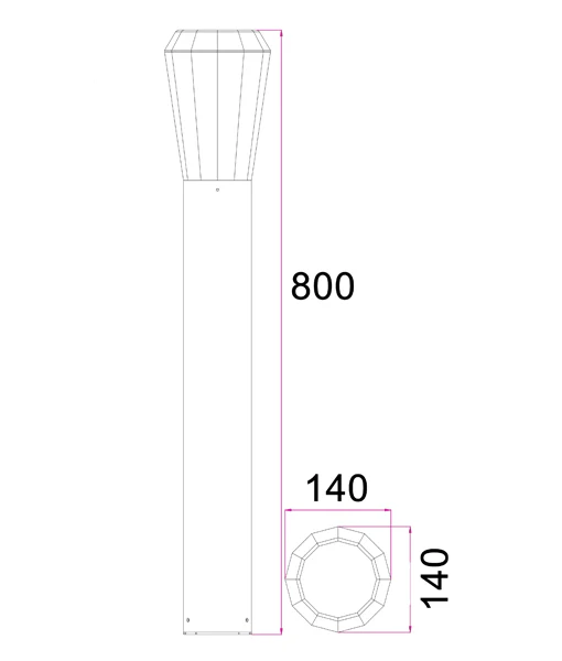 WALL LED S/M Dark Grey Tapered GEB2 CLA Lighting