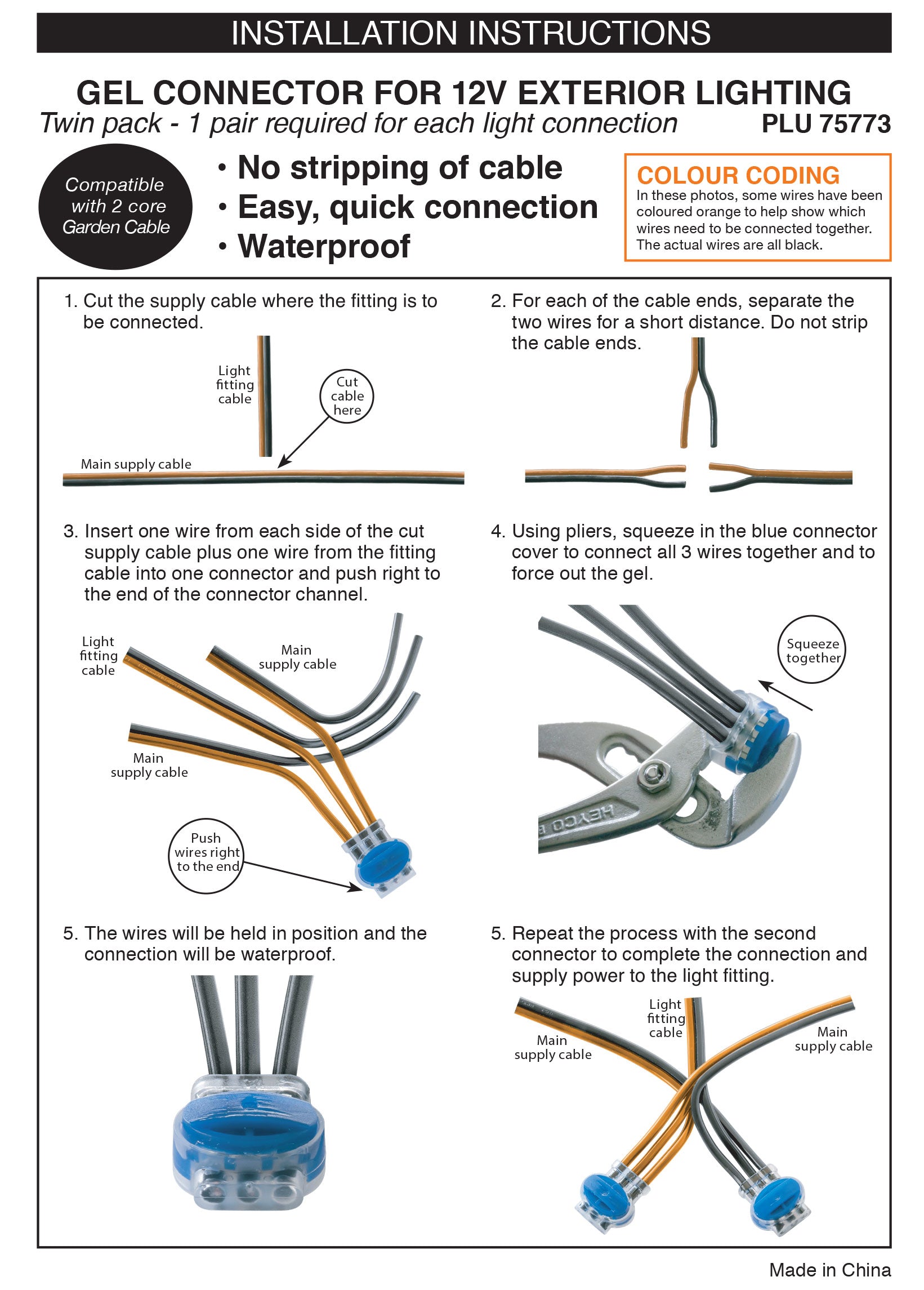 GEL CONNECTOR 12V GEL Connectors for garden lights - OLA16/314