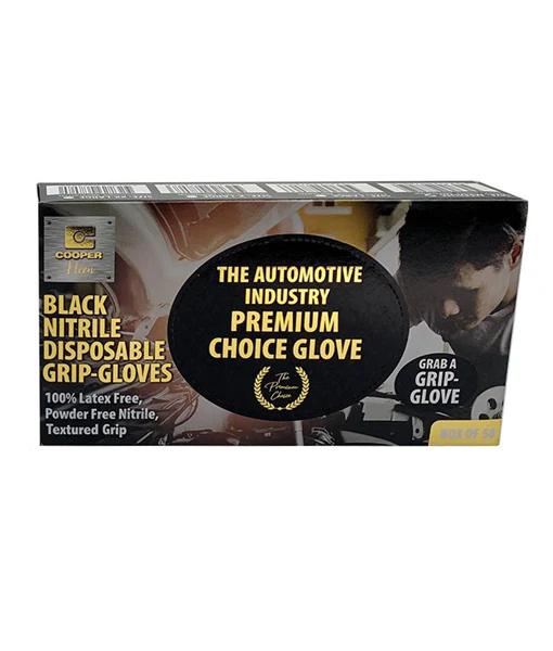Grab A Glove Premium Black Nitrile Disposable Gloves Medium GRIPGLOVEM