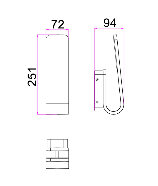 HAK LED Tri-CCT Exterior Hook Wall Lights White HAK2