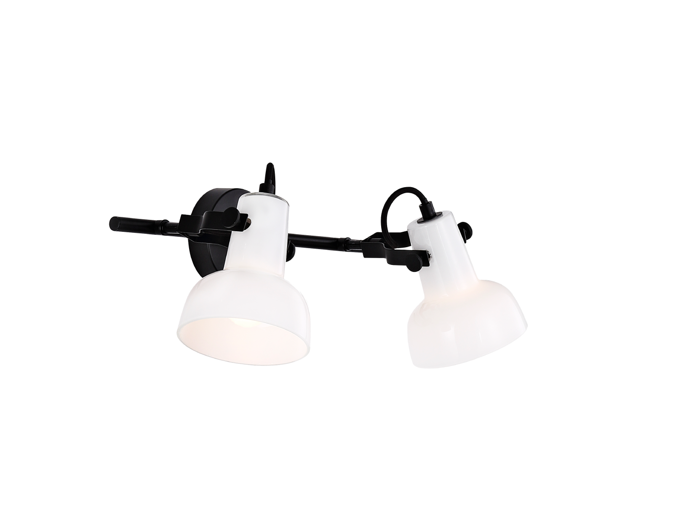 Parson Spot Glass 2 Lights Metal Black Opal- 47110003