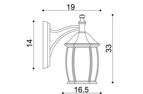 Highgate 1 Light Wall Light Down Black - OL7661BK