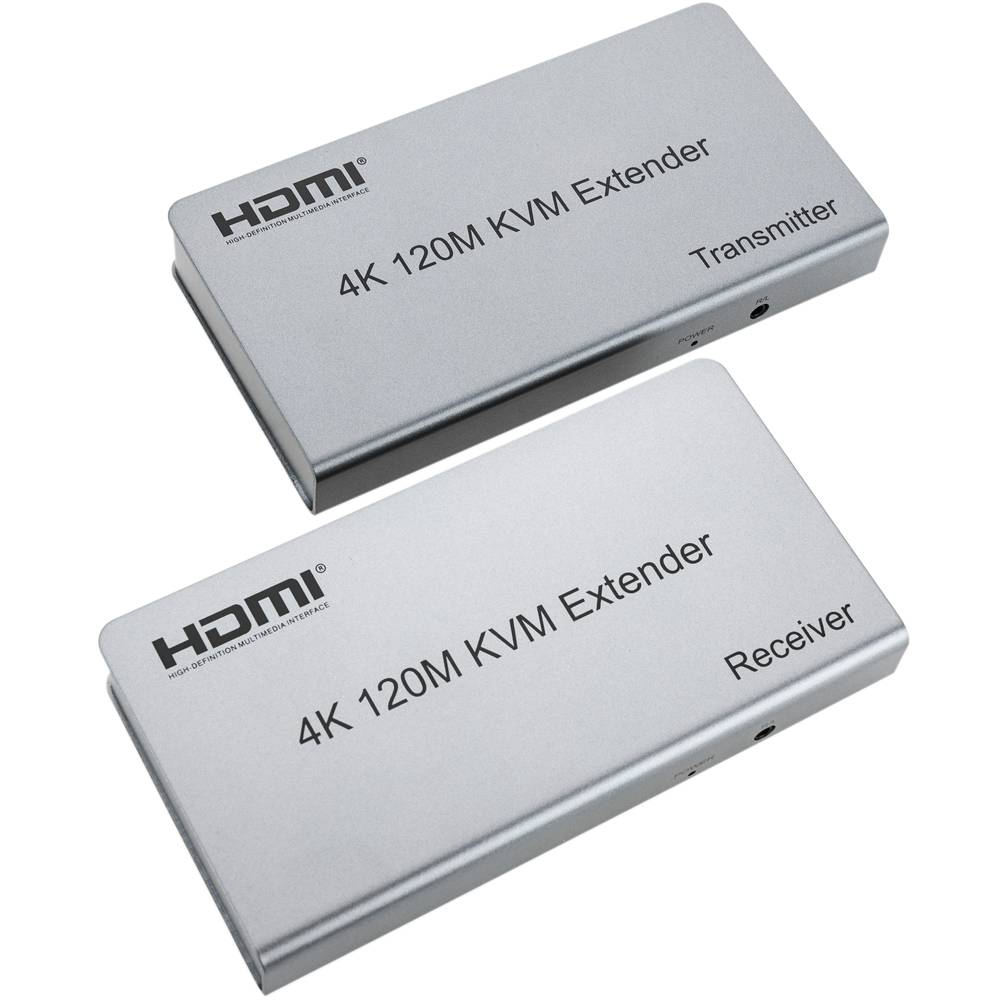 KVM Extender USB IR 4K HDMI over Ethernet up to 120m emitter and receiver
