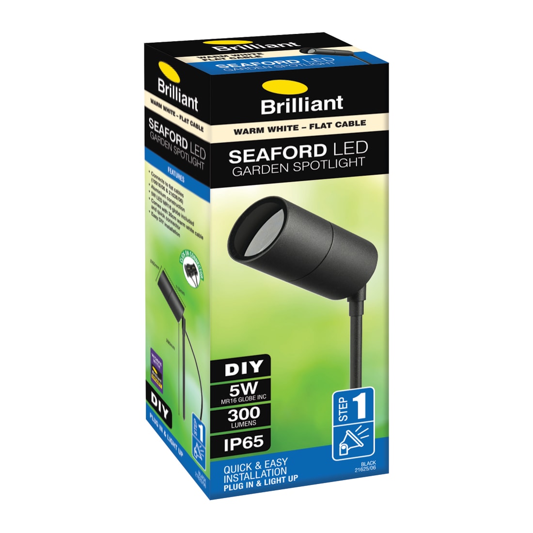 SEAFORD 5W 3000K MR16 LED SPIKE - BLACK - 21625/06