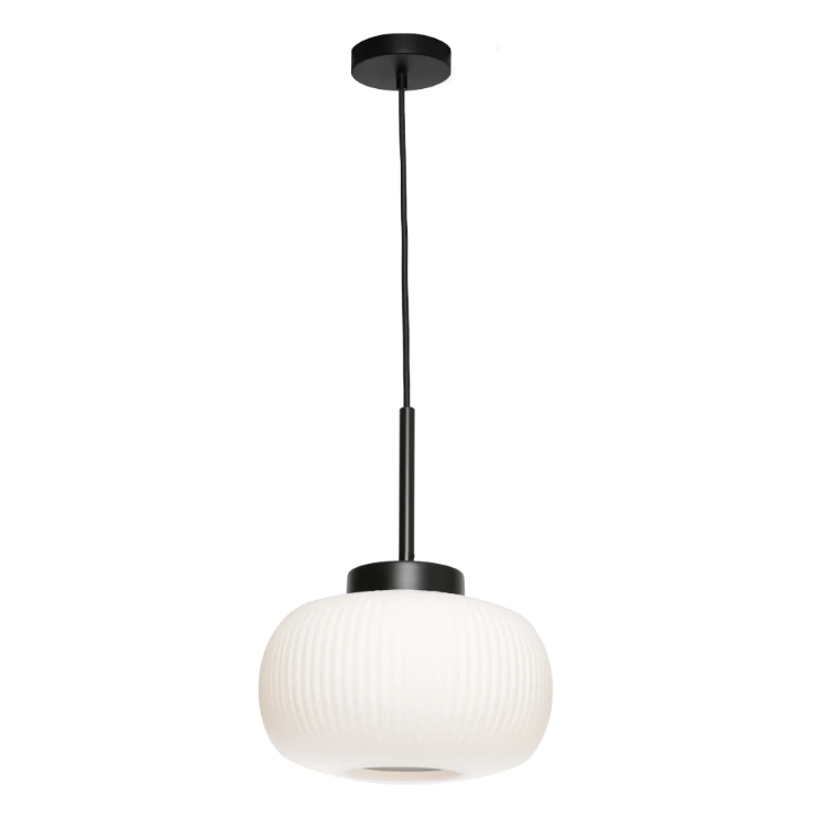 Hutton 1 Light Pendant Black - HUTT1PBLK