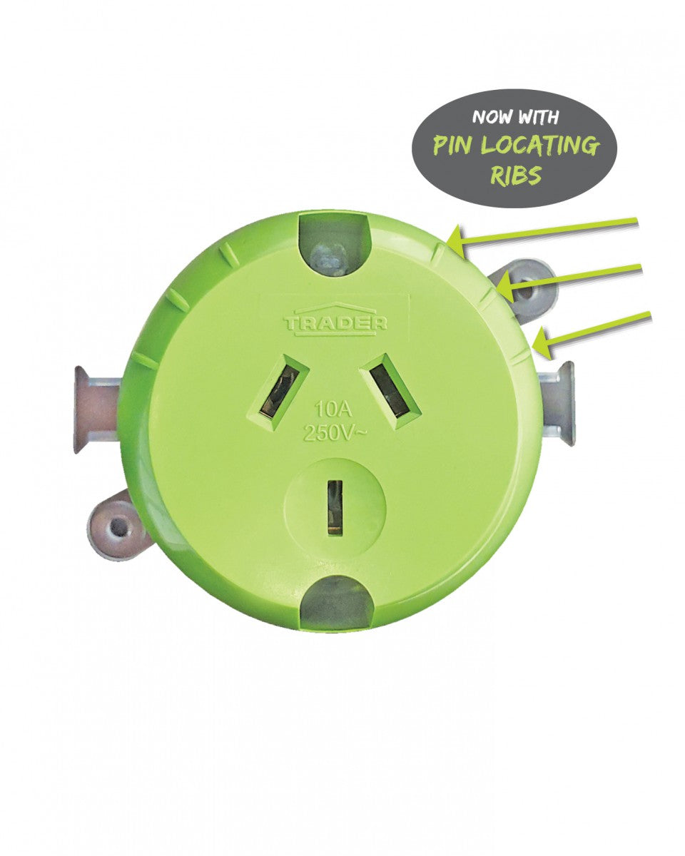 Hyena Surface Socket Small dia 59mm10A 250V Three Pins (HYPP1GS) GSM