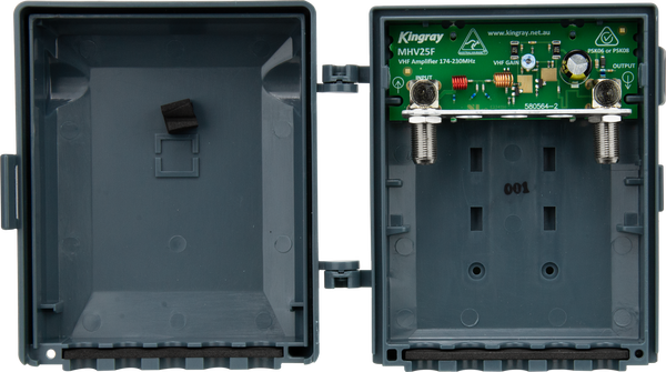 Kingray MHV25F 25dB VHF Masthead Amplifier, Separate or Combined Input with LTE Filter