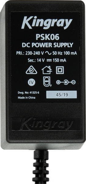 Kingray PSK06 14V DC 150mA Plug Pack with Belling Lee (PAL) connection on power injector