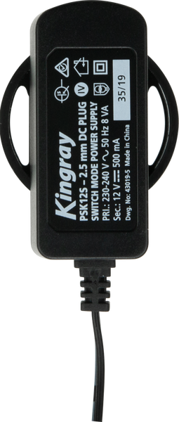 Kingray PSK12S 12V DC 500mA Plug Pack with 2.5mm plug socket