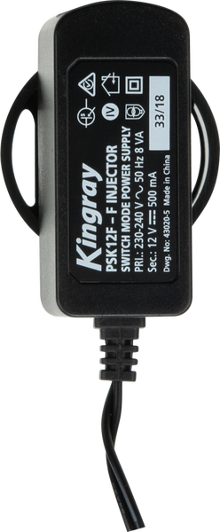 Kingray PSK12F 12V DC 500mA Plug Pack with F-Type power inserter