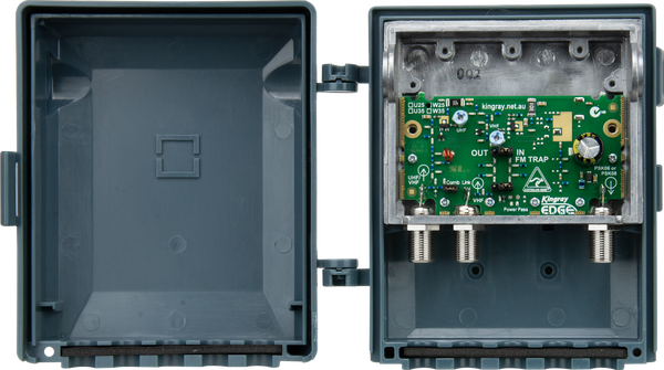Kingray MHW25FS 25dB Wideband Masthead Amplifier, Fully Shielded, Separate or Combined input with LTE filter